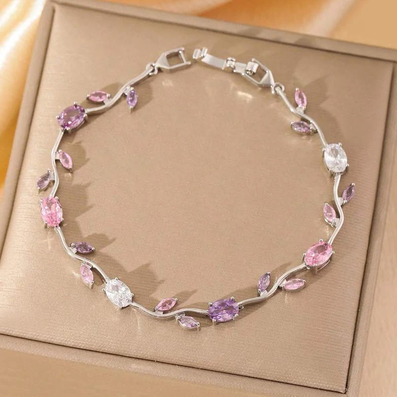 Silver Plated Multi Color Tulip Bracelet