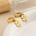 Golden Clover Drop Earrings