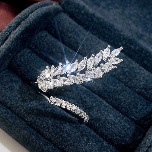 Silver Leaf Adjustable Ring
