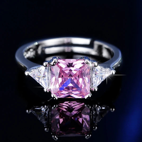 Pink Asscher Statement Ring
