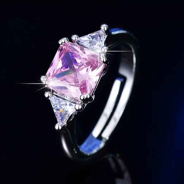 Pink Asscher Statement Ring