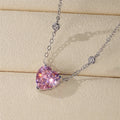 Pink Heart American Diamond Anti Tarnished Pendant