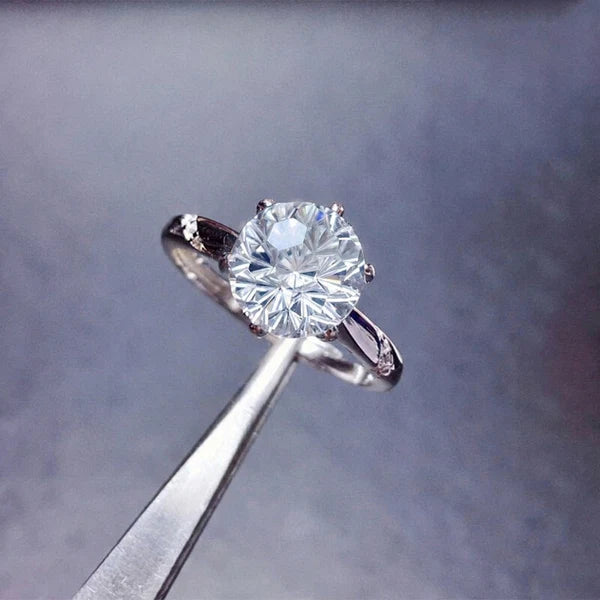 White Crushed Ice Statement Ring
