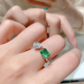 Emerald & Pear Toi et Moi Ring