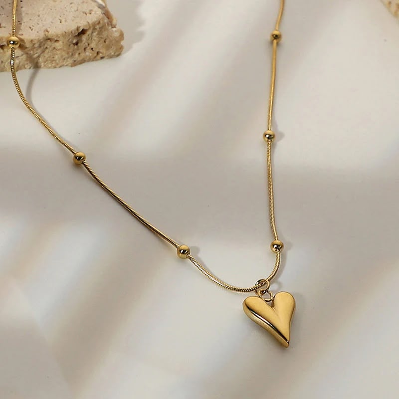 Golden Heart Pendant Necklace