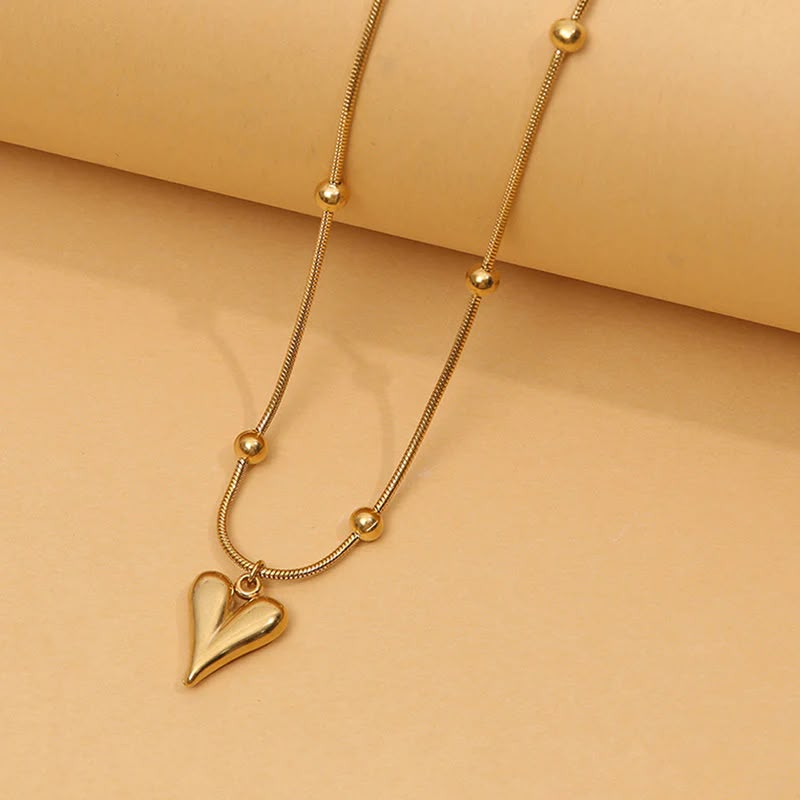 Golden Heart Pendant Necklace