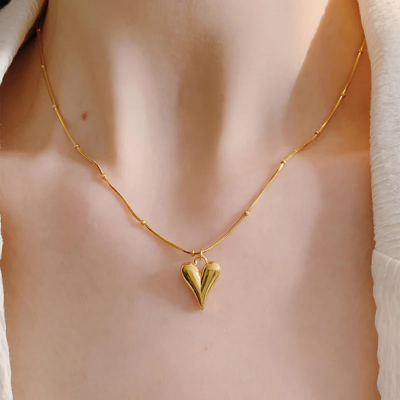 Golden Heart Pendant Necklace