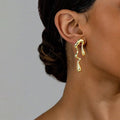 Golden Quirky Drop Earrings