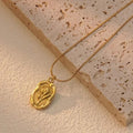 Gold Rose Pendant Necklace