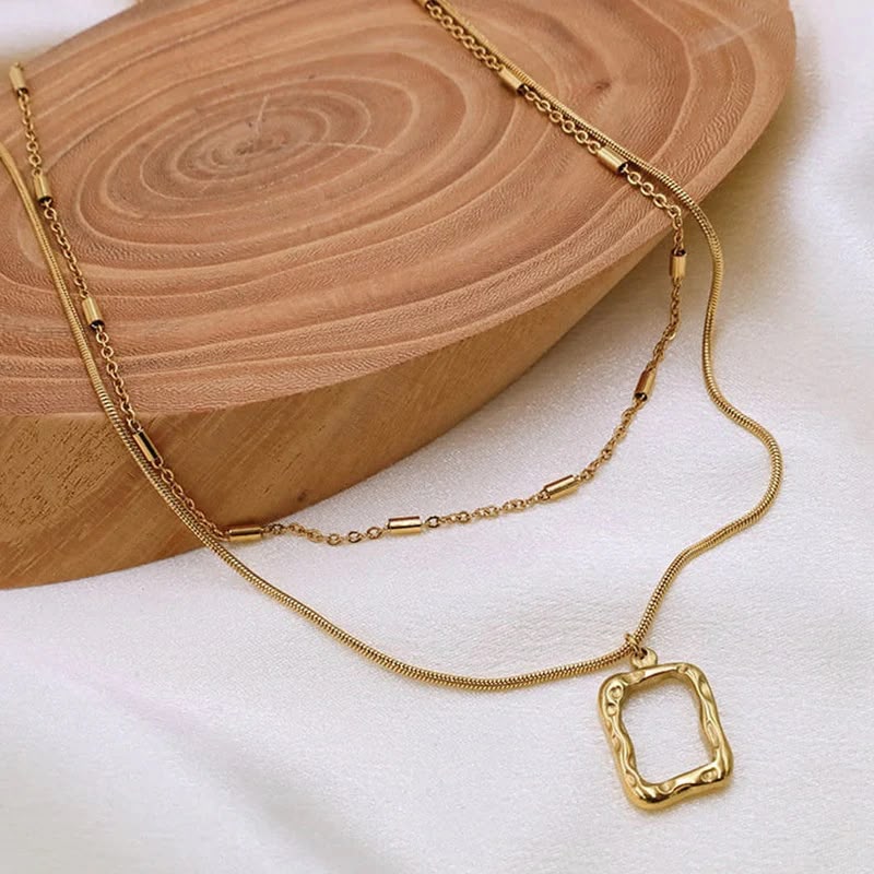 Dual Strand Geometric Necklace