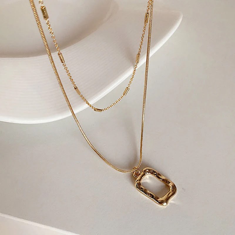 Dual Strand Geometric Necklace