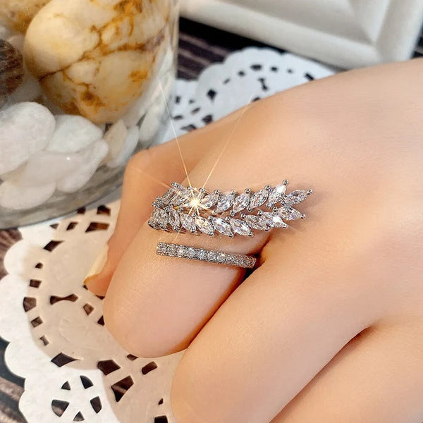 Silver Leaf Adjustable Ring